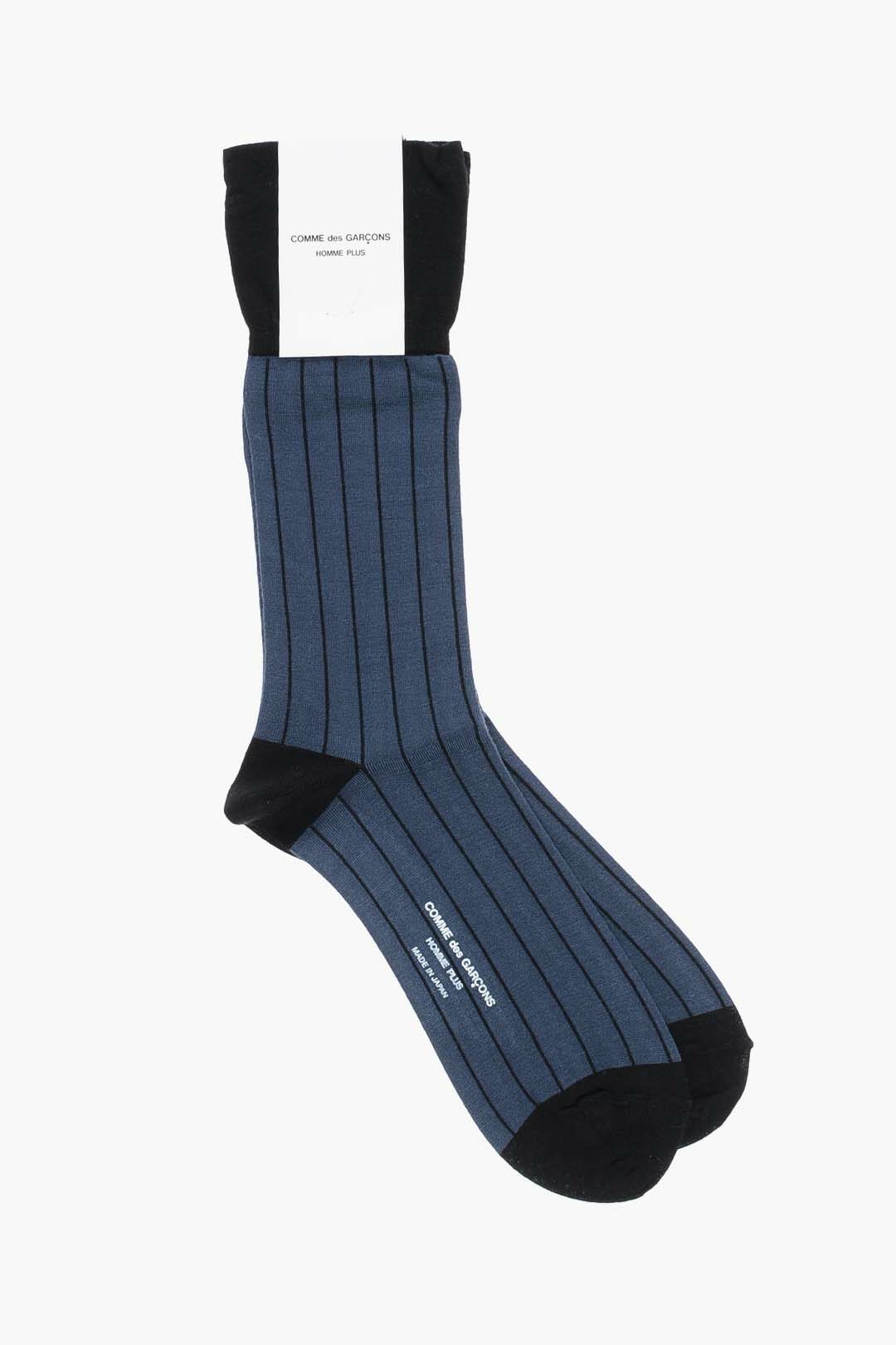 Comme Des Garcons HOMME PLUS Striped Two Tone Long Socks men Glamood Outlet