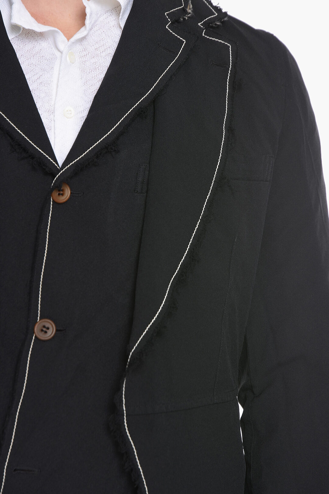Comme Des Garçons HOMME PLUS Two-layered Blazer with Raw-cut