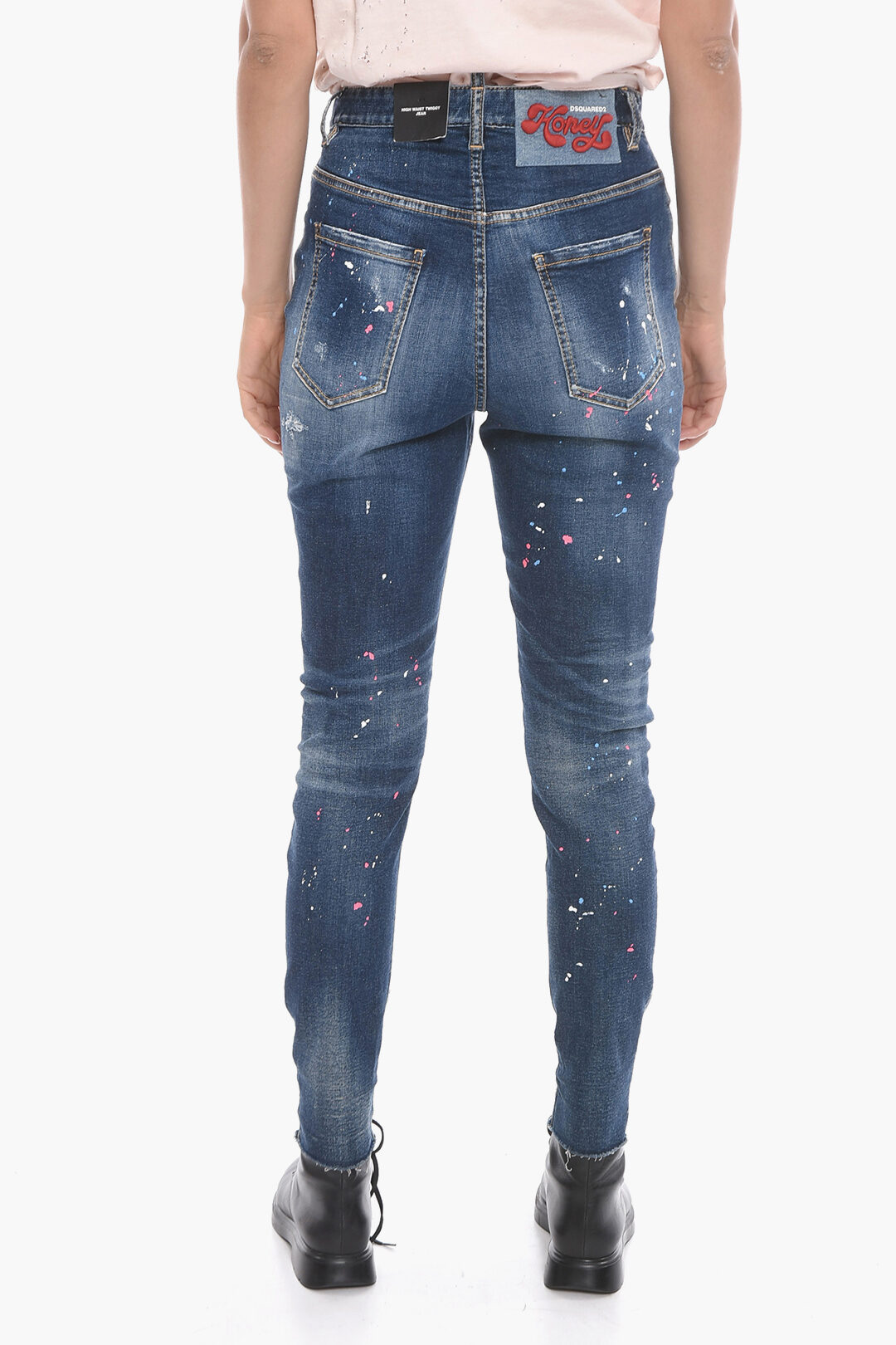Dsquared2 HONEY High-waisted TWIGGY FIT Denims with Sketch