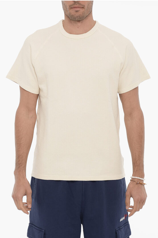Forét Honeycomb Bend Crew-neck T-shirt In White
