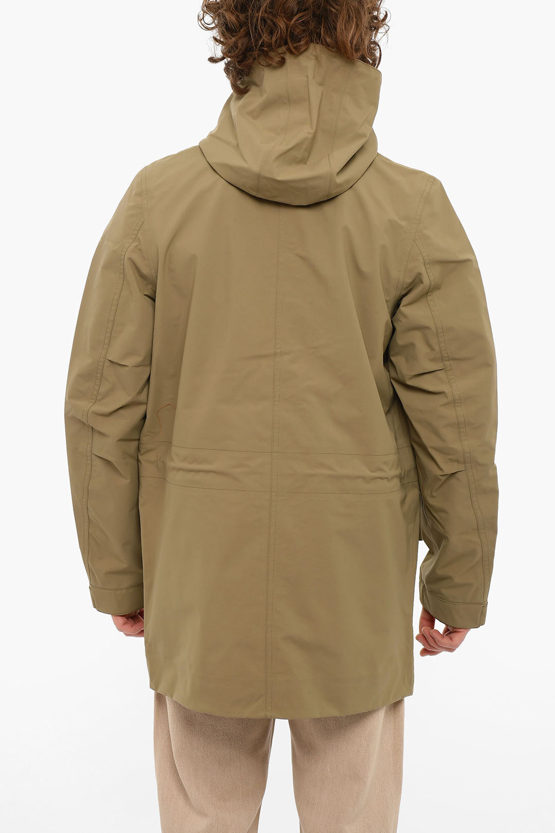 SAMSOE & SAMSOE Men's Khaki Waterproof Raincoat Parka Jacket, SIZE S