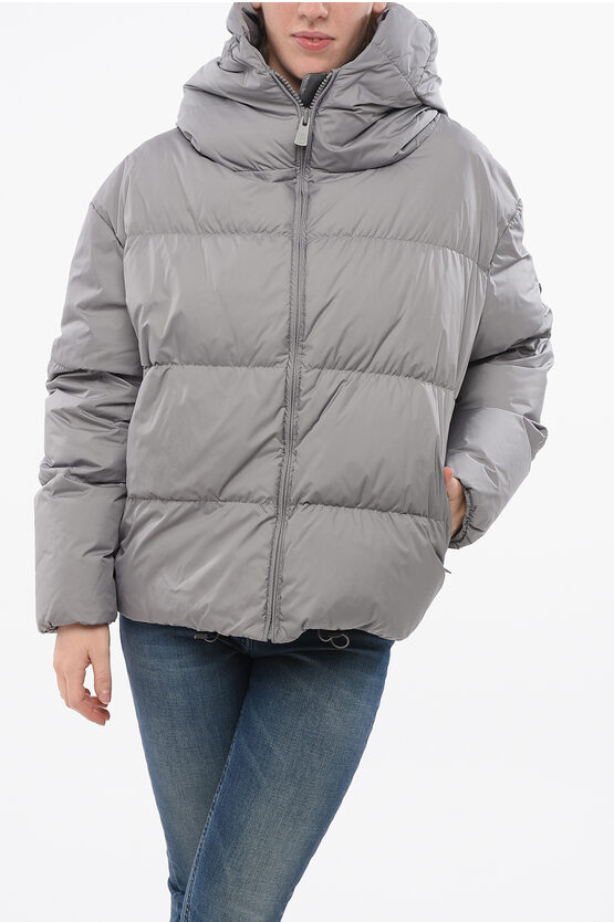 Bacon Hooded Cloud Down Jacket With Front Zip