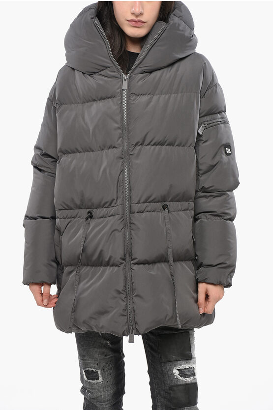 Bacon Hooded Cloud78 Down Jacket With Pocket On The Sleeve Grösse L In Gray