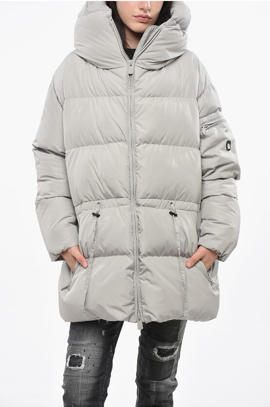 Bacon Hooded Cloud78 Down Jacket With Pocket On The Sleeve Grösse S In Gray