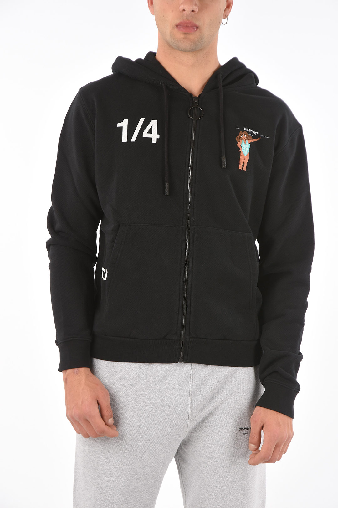 hooded DONDI sweatshirt with zip closure