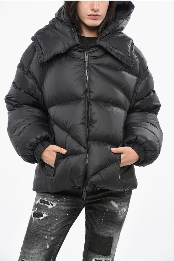 Bacon Hooded Double B Down Jacket With Frontal Zip Grösse S In Black
