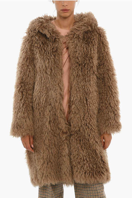 Becagli Since 1944 Hooded Faux-fur Coat In Brown