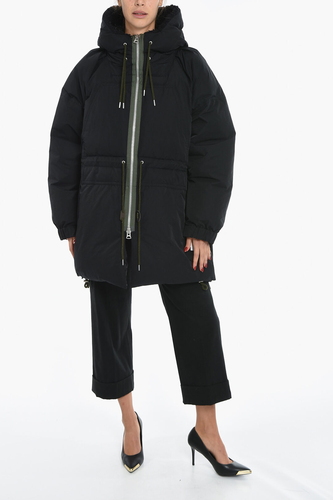 Sacai Hooded Padded Parka with Drawstring Glamood Outlet