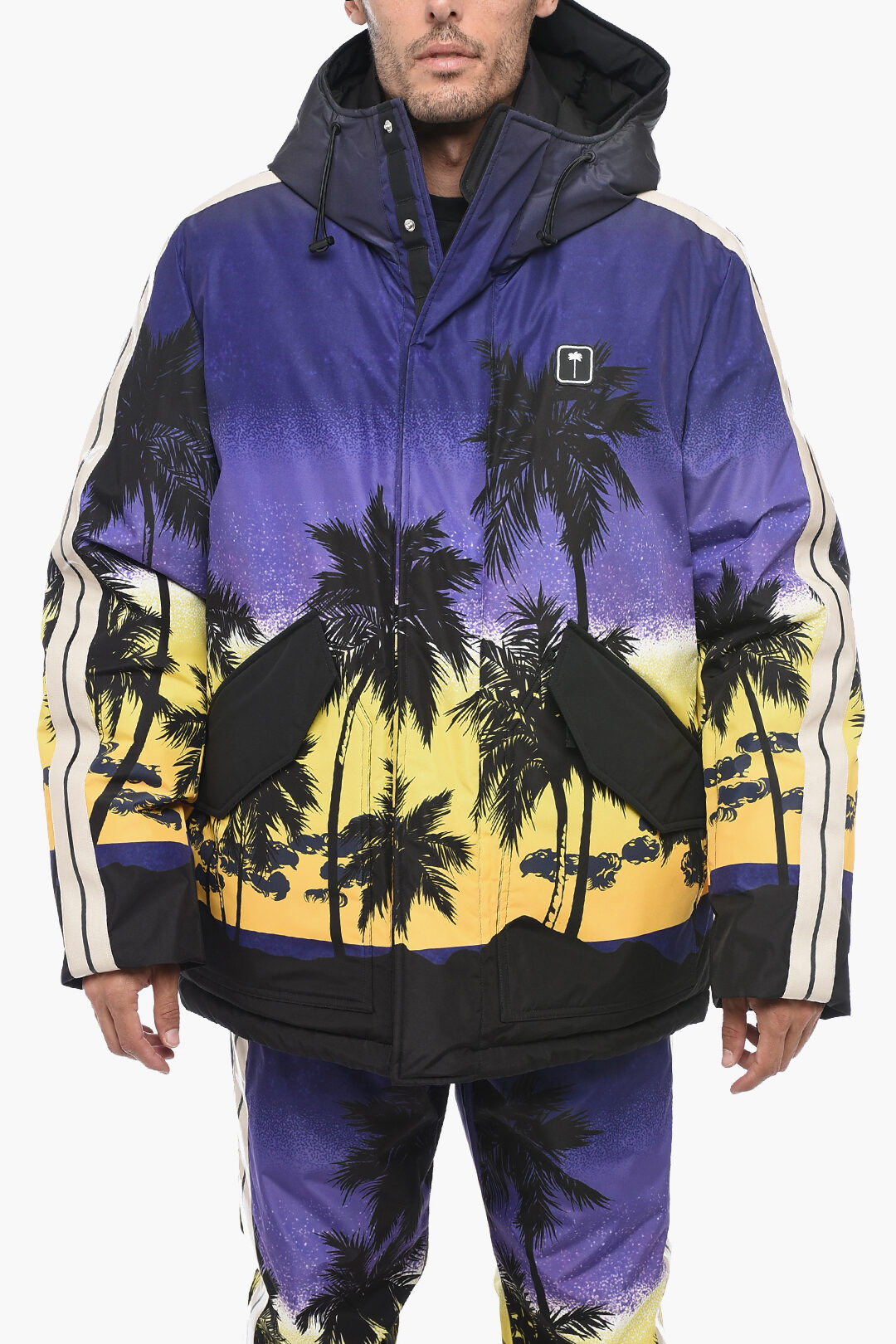 ジャケット PALM ANGELS Printed Polyester Palm Ski Jacket Palm Angels Printed Polyester Palm Ski Jacket in Black | Lyst