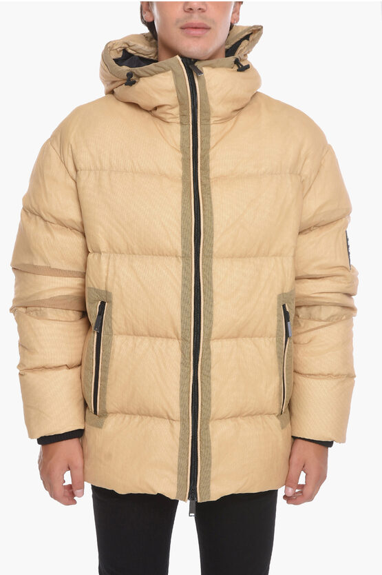 Shop Dsquared2 Hooded Puffer Jacket With Drawstrings