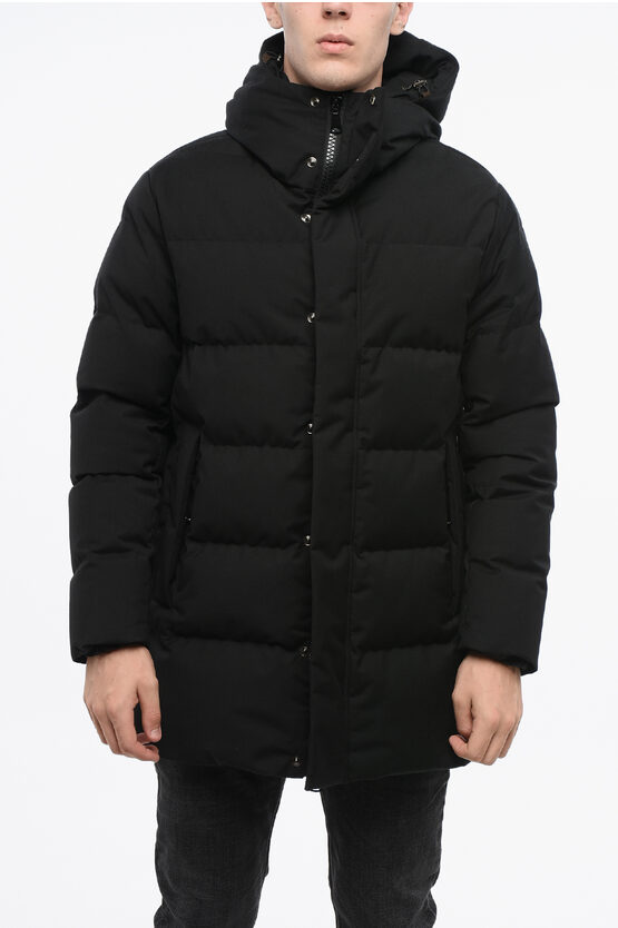Corneliani Hooded Quilted Down Jacket In Black