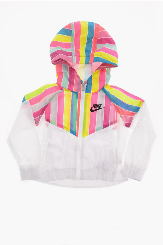 Nike Hooded Rainbow Jacket In Multi