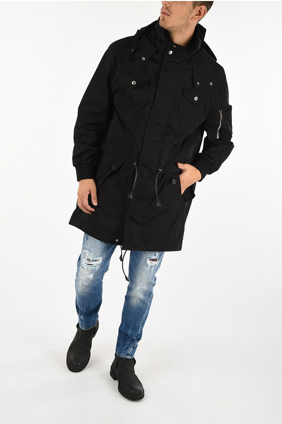 Dsquared2 Hooded Raincoat Trench men Glamood Outlet