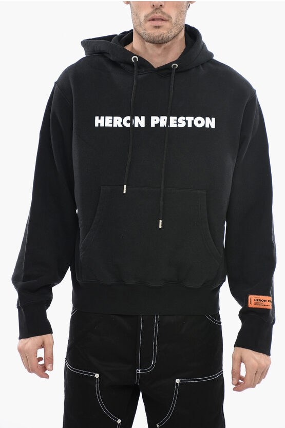 Shop Heron Preston Hooded This Is Not Brushed Cotton Sweatshirt