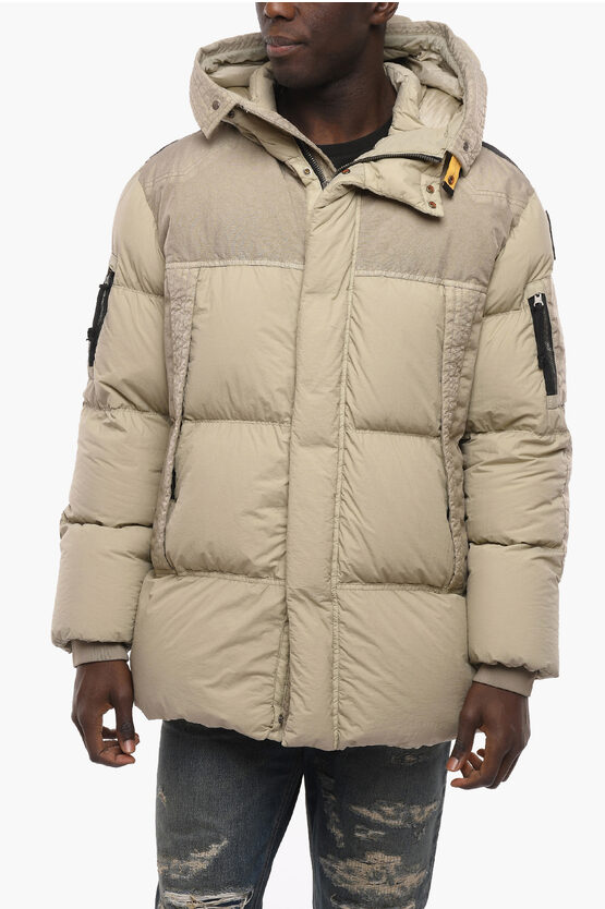Parajumpers Hooded Utility Down Jacket In Neutral