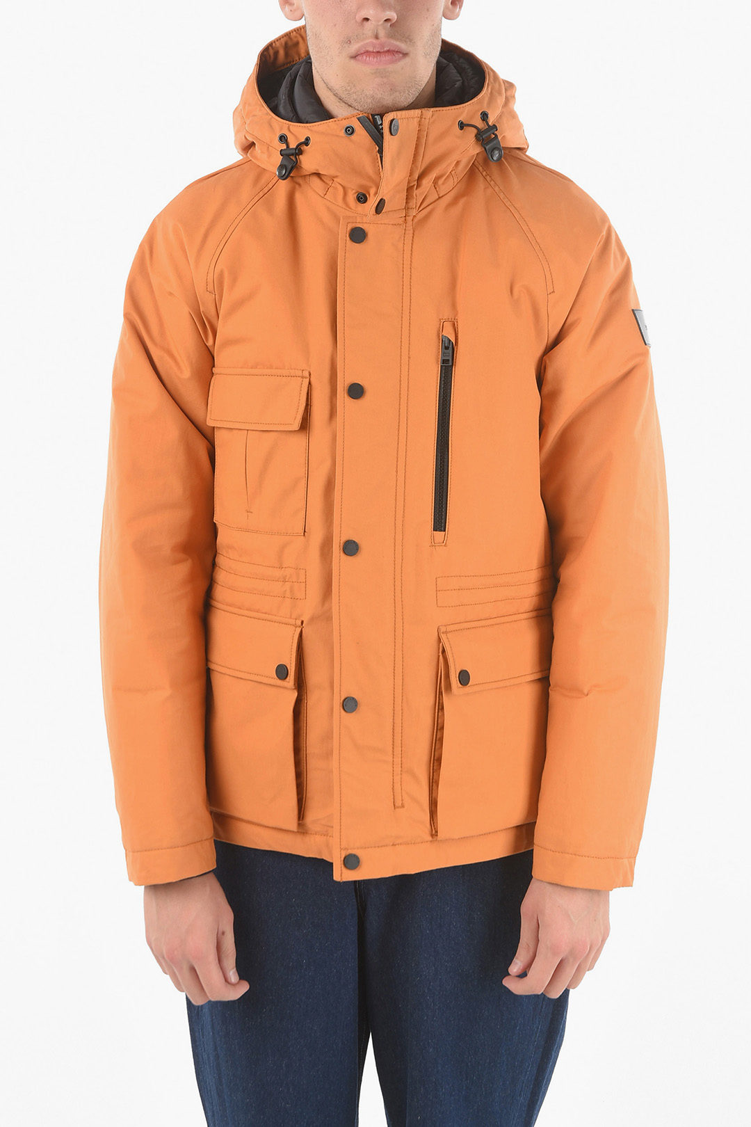 Hooded drawstring cheap utility jacket