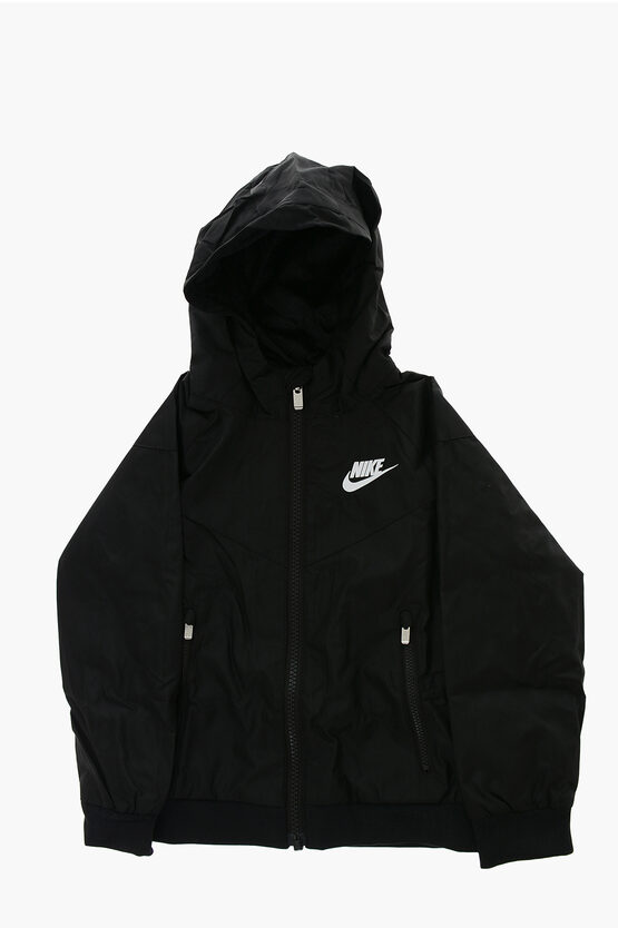 Nike Hooded Windbreaker Jacket In Black