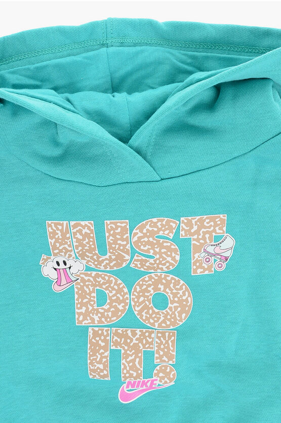 Hoodie aus gebürsteter Baumwolle mit Frontprint