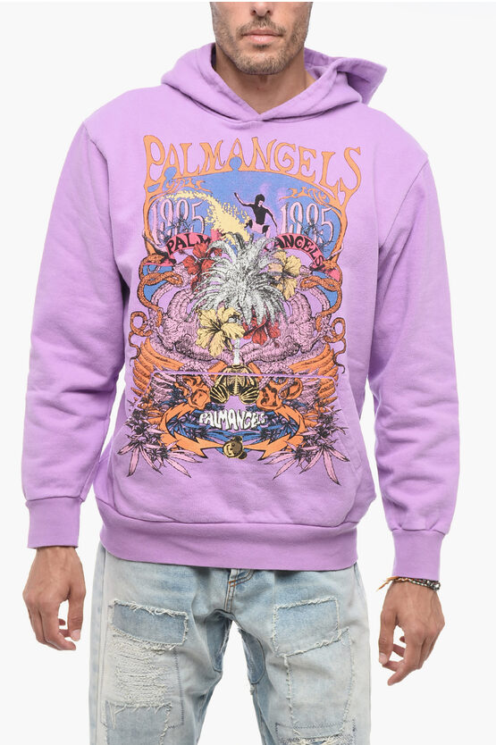 Shop Palm Angels Hoodie Concert Sweatshirt With Print