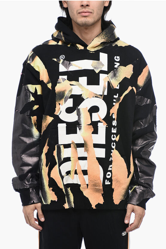 Shop Diesel Hoodie S-mac-hood-m1 Sweatshirt With All-over Print