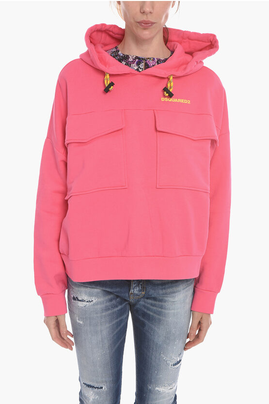 Dsquared2 Hoodie Sweatshirt With Flap Pockets In Pink