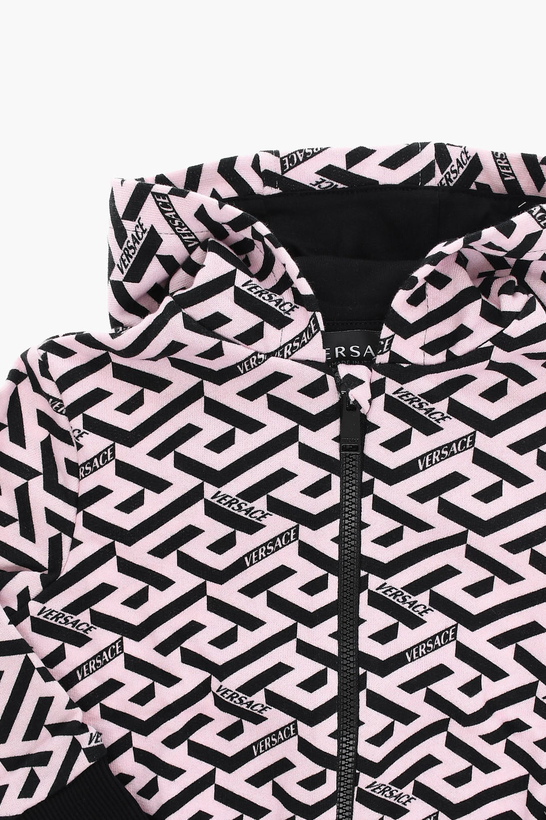 Versace Kids Hoodie Sweatshirt with LA GRECA Print Allover girls Glamood Outlet