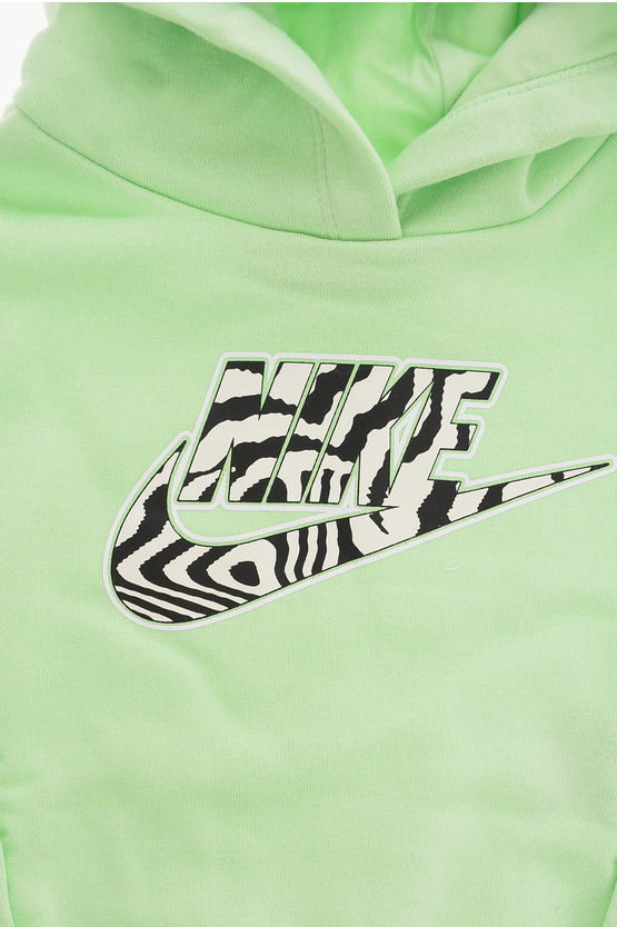 Hoodie Sweatshirt With Logo Zebra Print