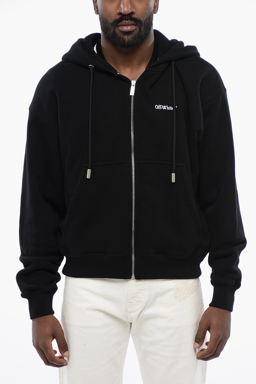 Off-White Hoodie TATTOO ARROW ZIP SKATE with 2 Pockets and