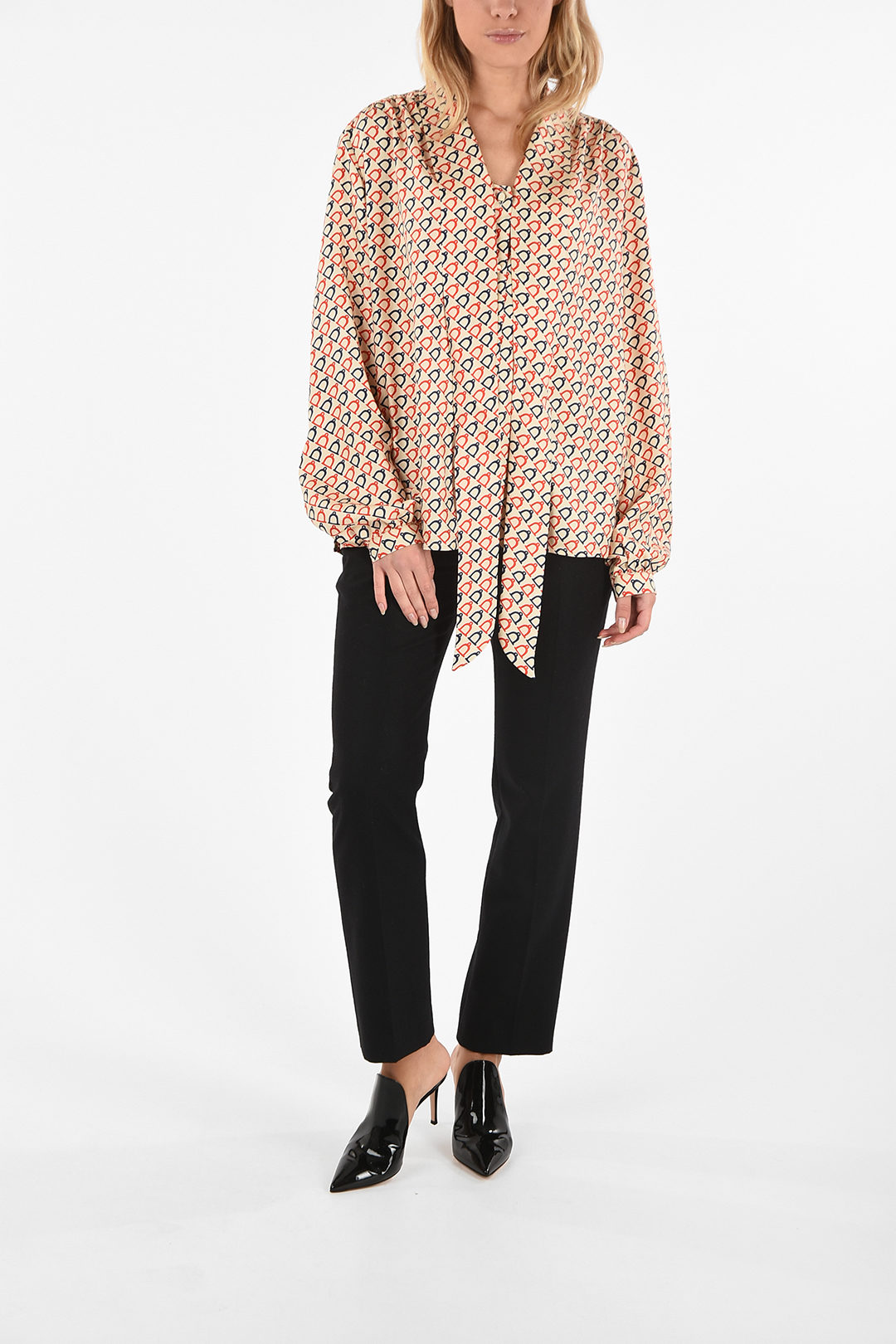 gucci tie neck blouse