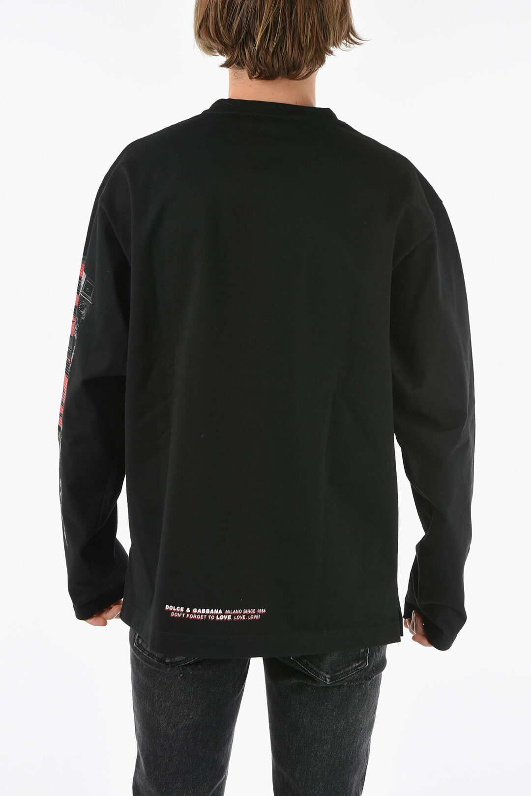 DOLCE&GABBANA ロングTシャツ Long-sleeved T-shirt with logo tag in White for Men