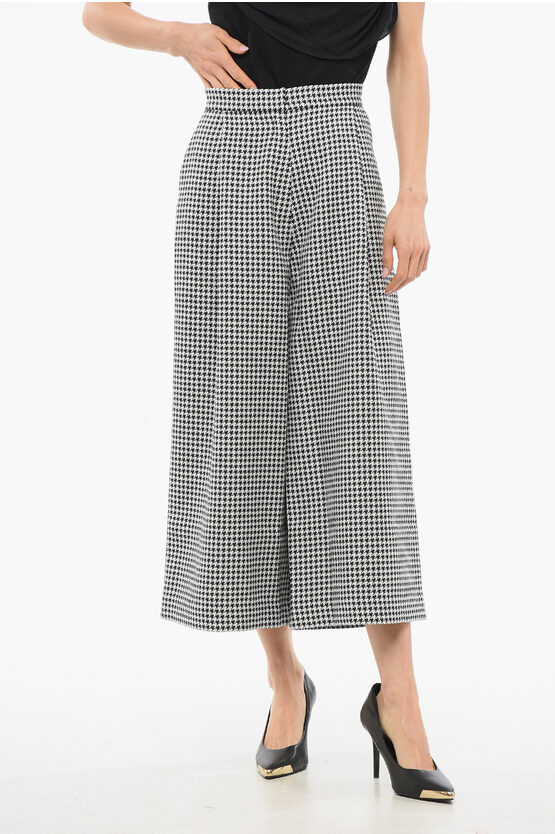 Viktor & Rolf Houndstooth Cropped Pants With Pleats