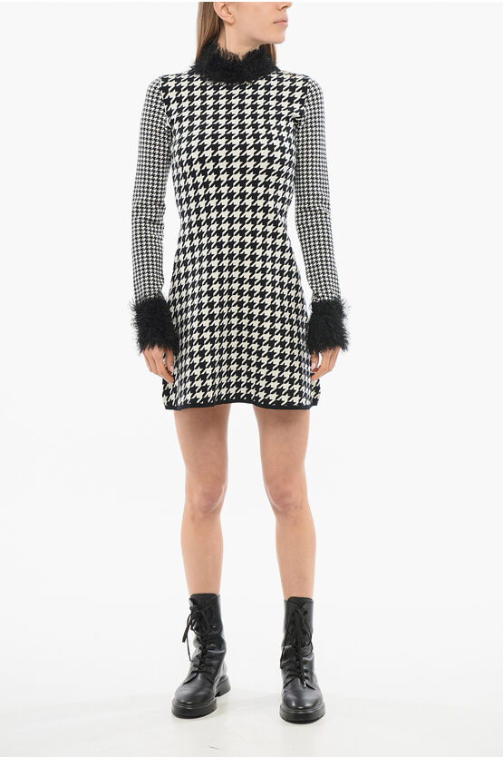 Viktor & Rolf Houndstooth-print Long-sleeved Dress