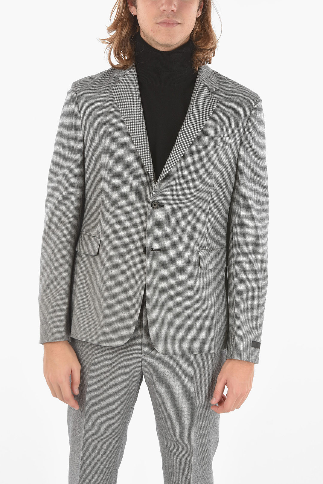 Prada Houndstooth Flannel Unlined Blazer with Notch Lapel men - Glamood  Outlet