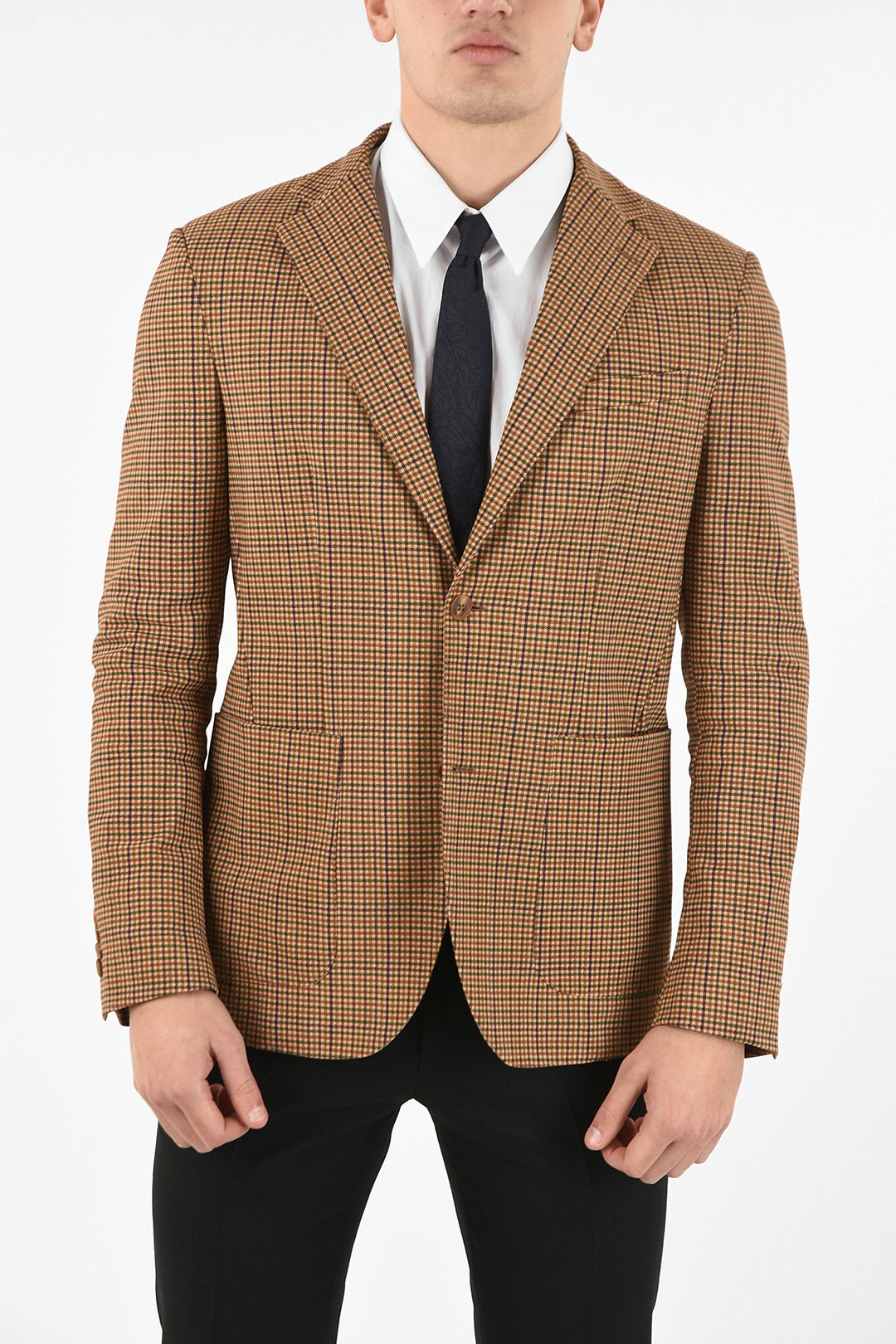 Traiano houndstooth side vents blazer men - Glamood Outlet