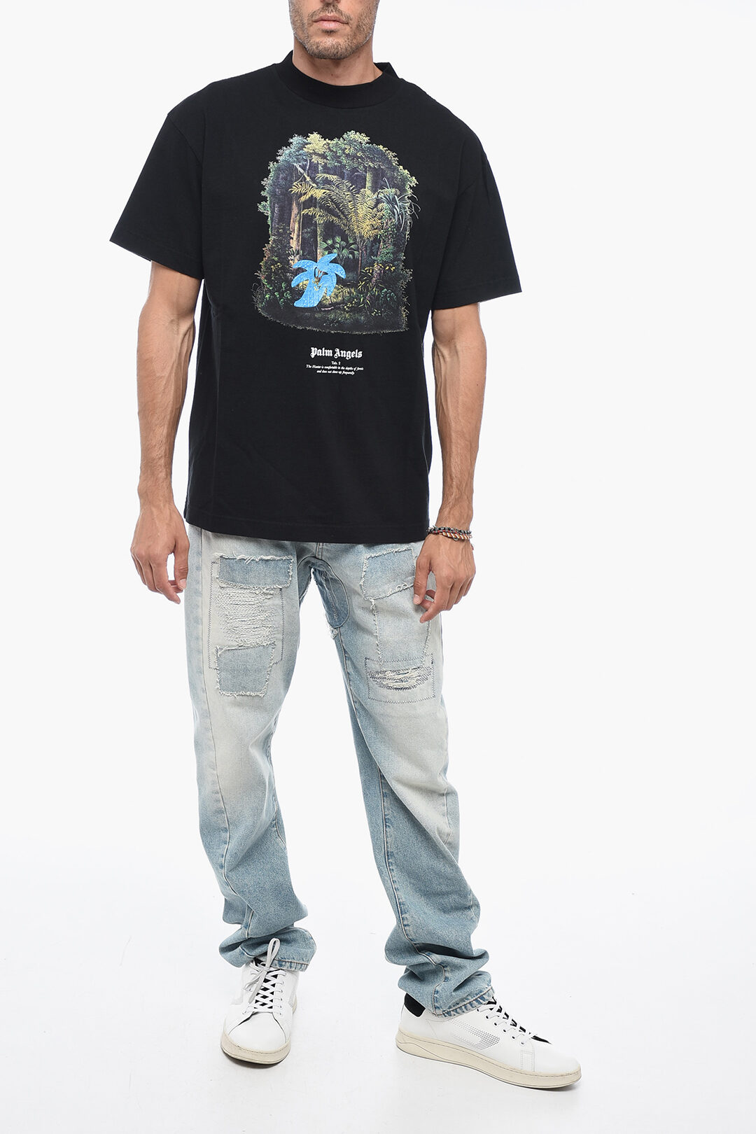 エンボスプリント【PALM ANGELS】HUNTING IN THE FOREST Tシャツ Palm Angels HUNTING IN THE FOREST T-Shirt with Embossed