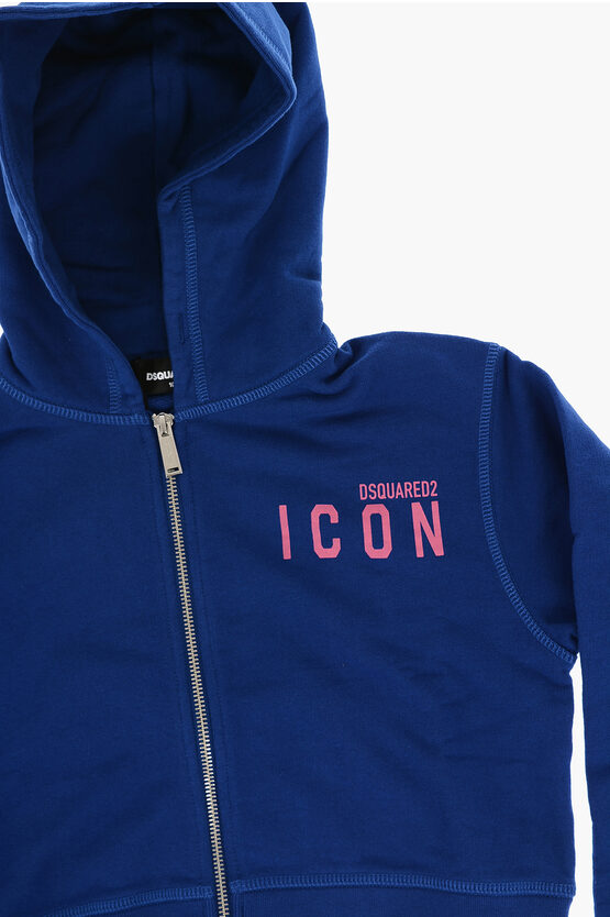 ICON Brushed Cotton Sweatshirt with Zip Closure