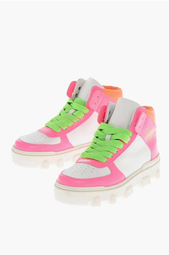 Dsquared2 Icon Color Block Leather High Top Sneakers In Multi