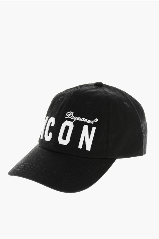 Dsquared2 Icon Cotton Gabardine Cap With Embossed Monogram