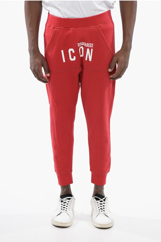 DSQUARED2 ICON COTTON PRINTED JOGGERS