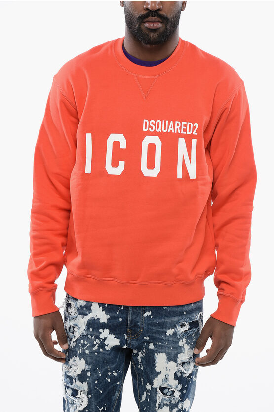 DSQUARED2 ICON CREWNECK SWEATSHIRT WITH LOGO PRINT