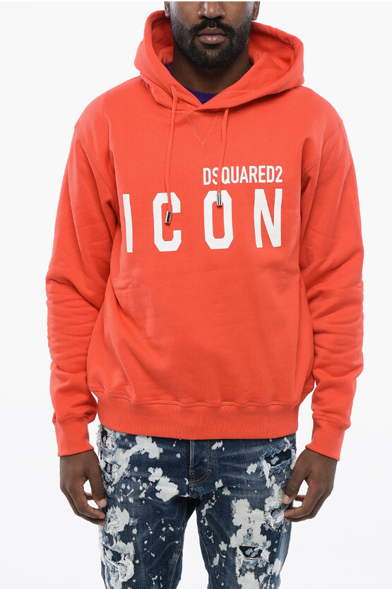DSQUARED2 ICON HOODIE SWEATSHIRT WITH LOGO PRINT