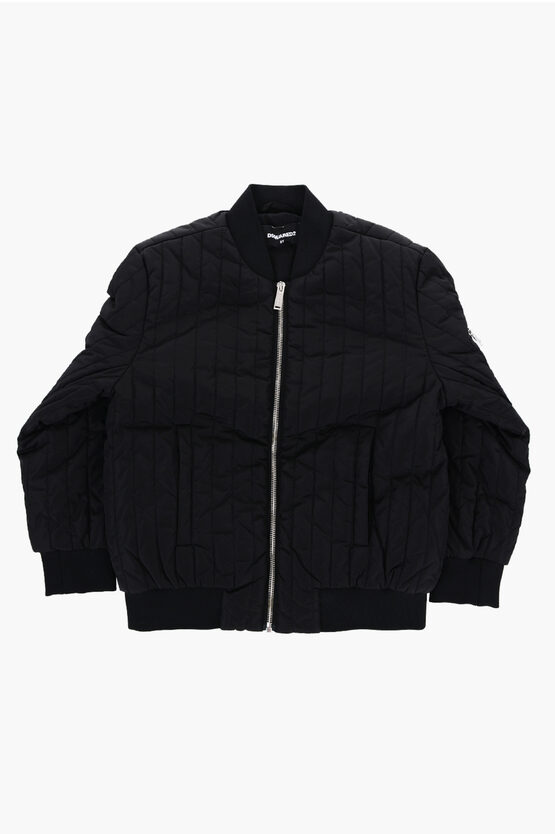 Shop Dsquared2 Icon Quilted Solid Color Bomber