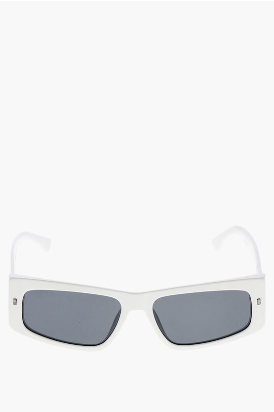 Dsquared2 Icon Solid Color Cat-eye Sunglasses With Contrasting Logo In White