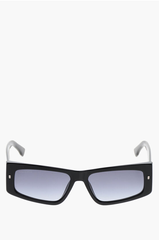 Dsquared2 Icon Solid Color Cat-eye Sunglasses With Contrasting Logo In Black