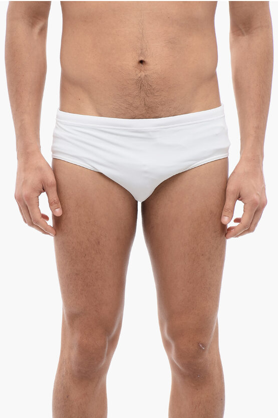 DSQUARED2 ICON SOLID COLOR SWIM BRIEFS WITH CONTRASTING LOGO