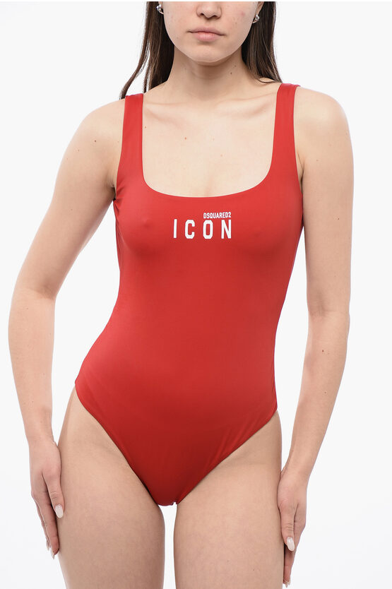 DSQUARED2 ICON STRETCH FABRIC ONE-PIECE SWIMSUIT