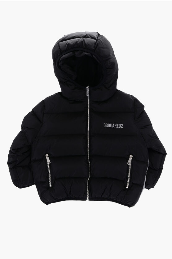 Shop Dsquared2 Icon Two-tone Padded Jacket With Hood