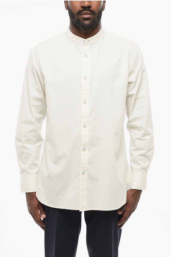 Rag & Bone Icons Cotton Blend Shirt With Saharan Collar In White
