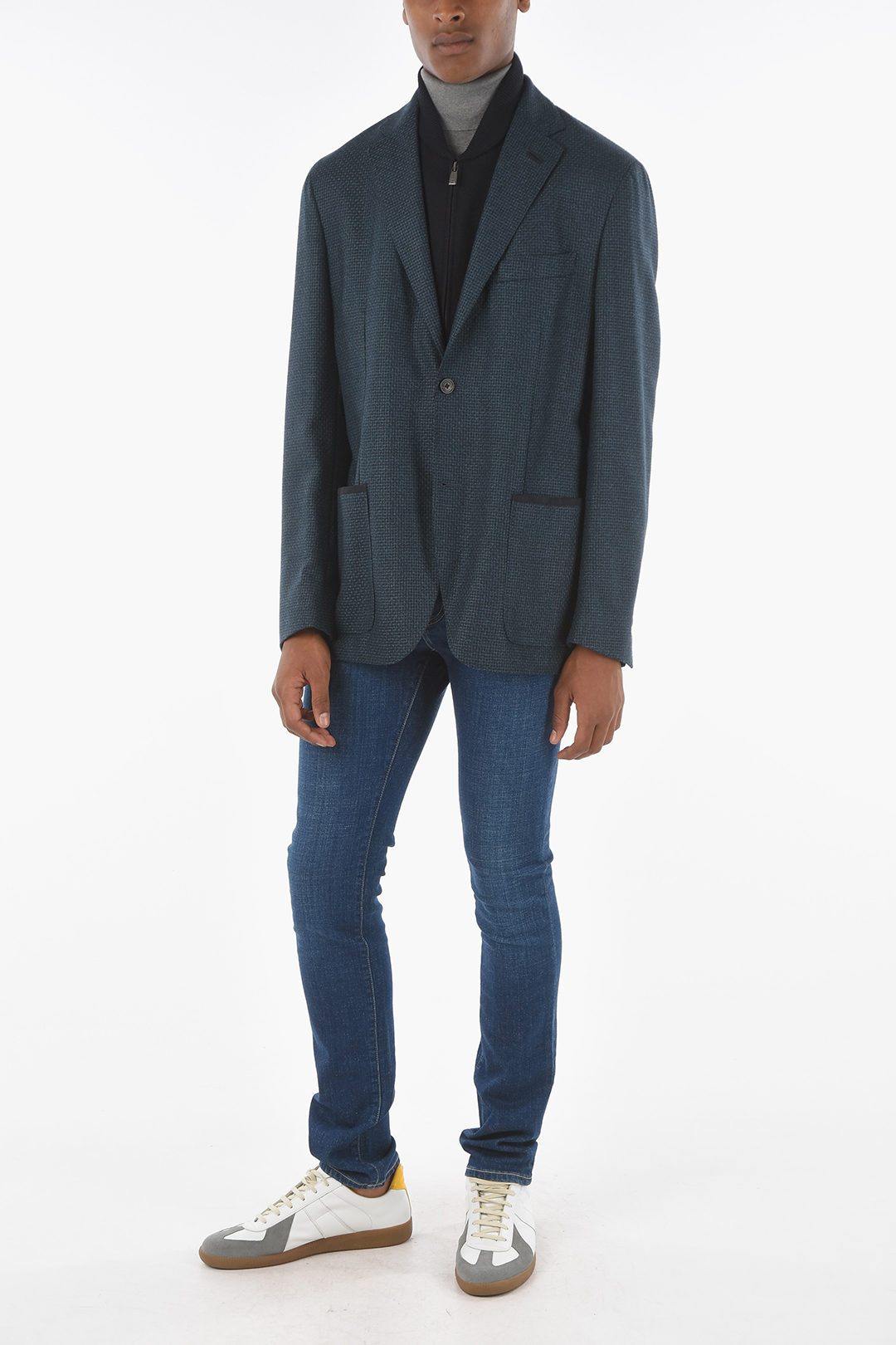 Corneliani ID 2 Button Chesterpiece IDENTITY Blazer with Patch Pockets ...