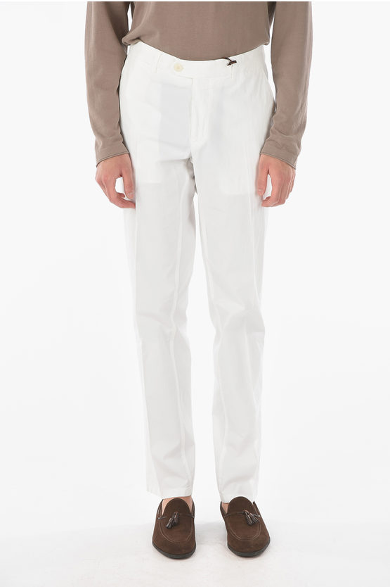 Corneliani Id 5-pocket Chino Pants With Belt Loops In White